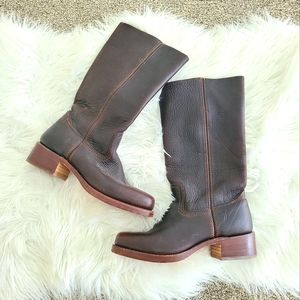 RARE FRYE Leather Campus Boots 9.5 EUC